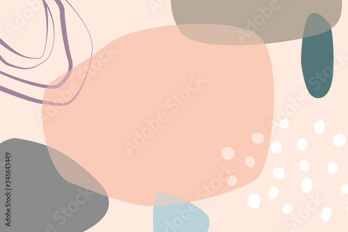 Vector abstract background with copy space, colored in overlap style. Trendy colors and shapes.