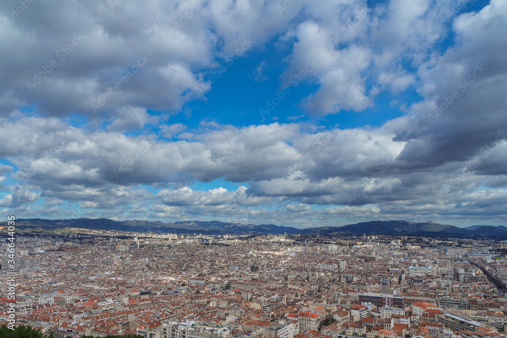 clouds over the city of Marseille