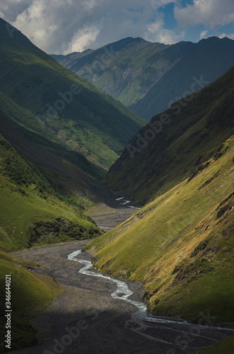 Beautiful landscape around Giveri village in Georgia. Omalo Shatili trek. photo