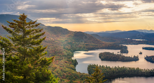 Castle Rock  view of Blue Mountain Lake  in the New York Adirondack photo