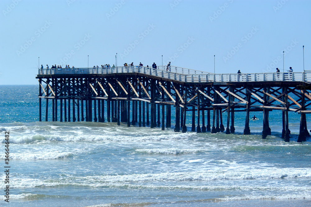 Crystal Pier in San Diego, California on a beautiful sunny day. Crystal Pier in San Diego, California on a beautiful sunny day.