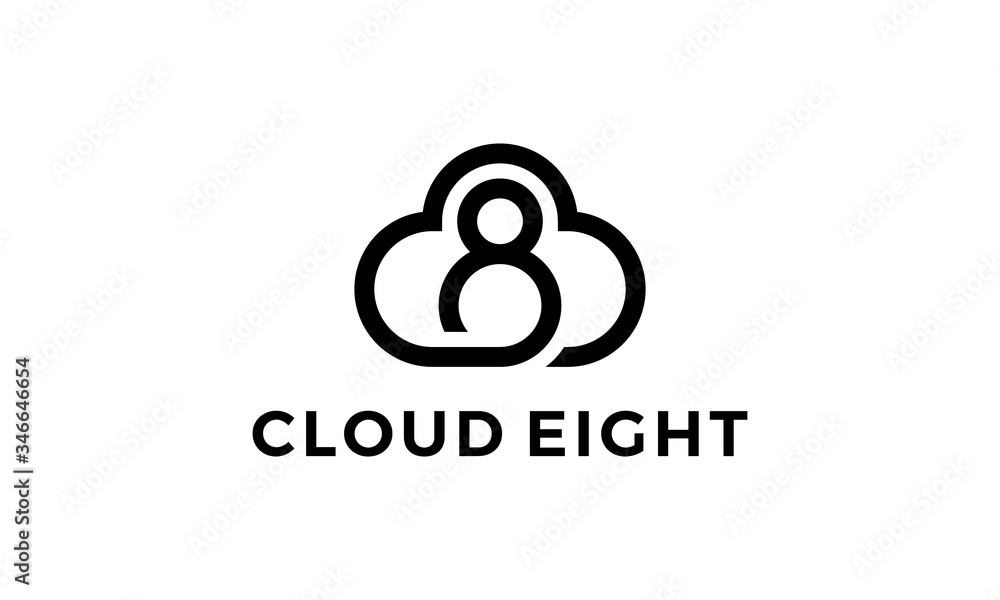 Obraz premium cloud eight logo design concept