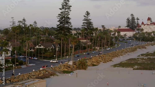 Wallpaper Mural Aerial Drone footage of empty Coronado Beaches during the Covid and Coronavirus lockdown. San Diego, California, USA. Torontodigital.ca