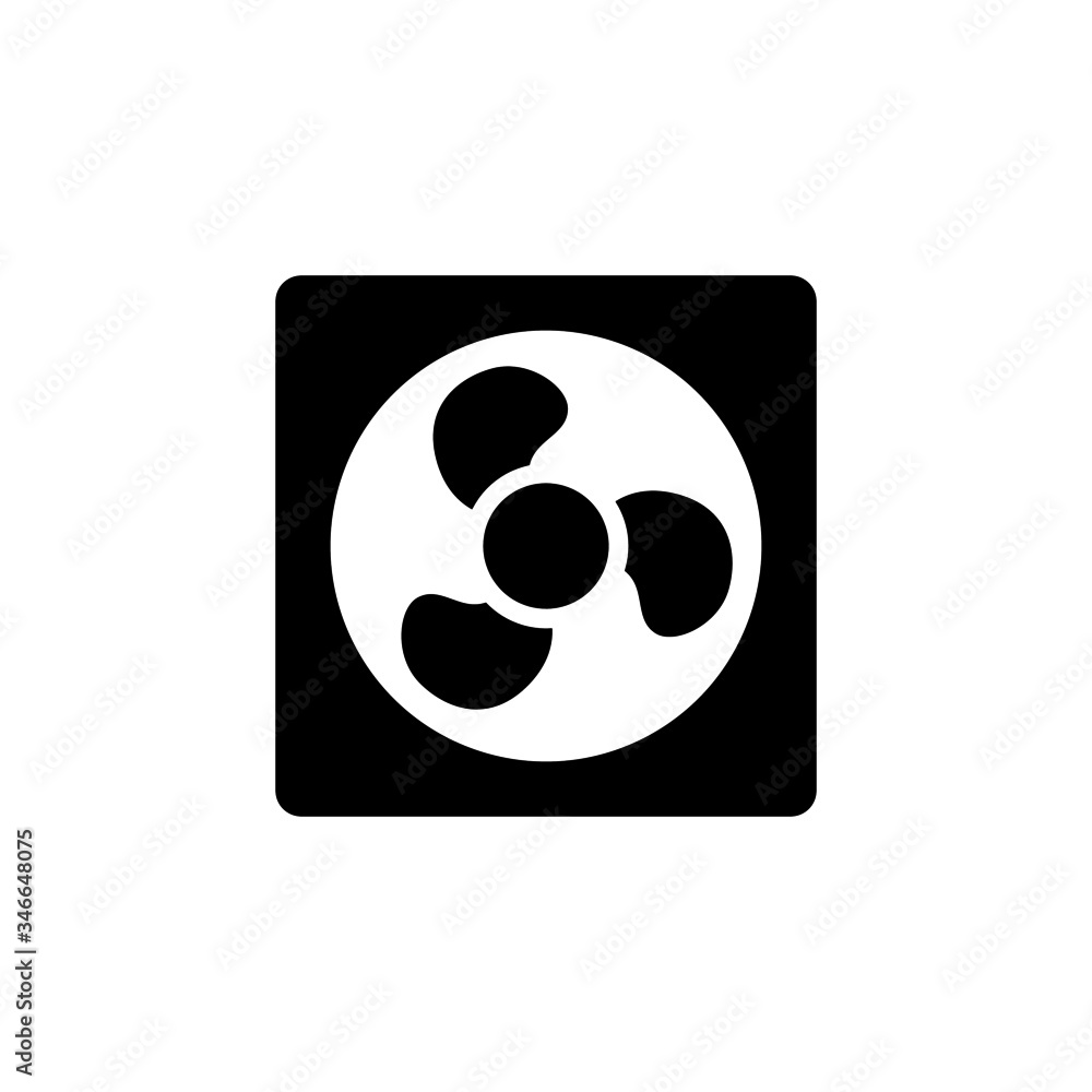 fan icon, ventilator outline, turbine symbol for web and mobile phone in black flat design on white background fan icon, ventilator outline, turbine symbol for web and mobile phone in black flat design on white background