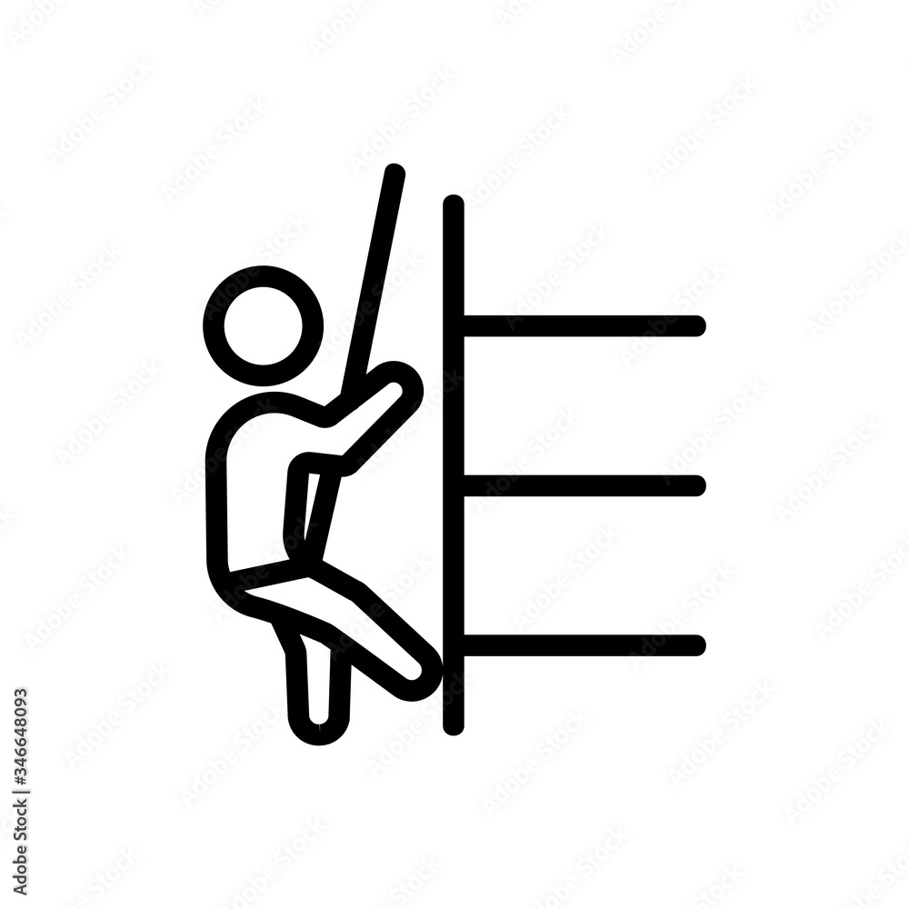 man climbs with wall insurance icon vector. man climbs with wall insurance sign. isolated contour symbol illustration man climbs with wall insurance icon vector. man climbs with wall insurance sign. isolated contour symbol illustration