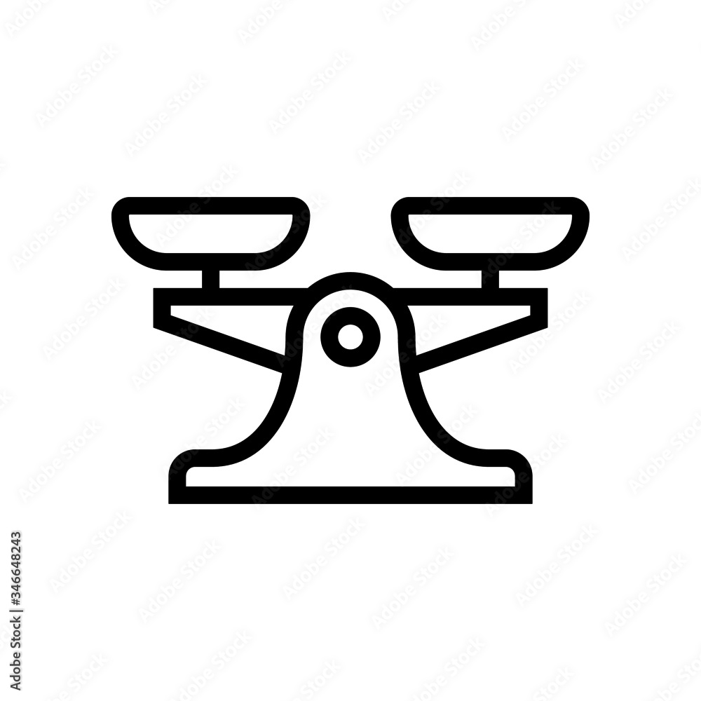 Scales icon, libra line sign in outline style on white background Scales icon, libra line sign in outline style on white background