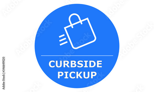 Curbside Pickup illustrated vector clip art sign symbolizing a designated area 