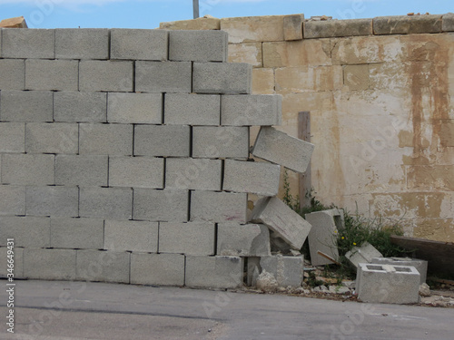 a wall falling down photo