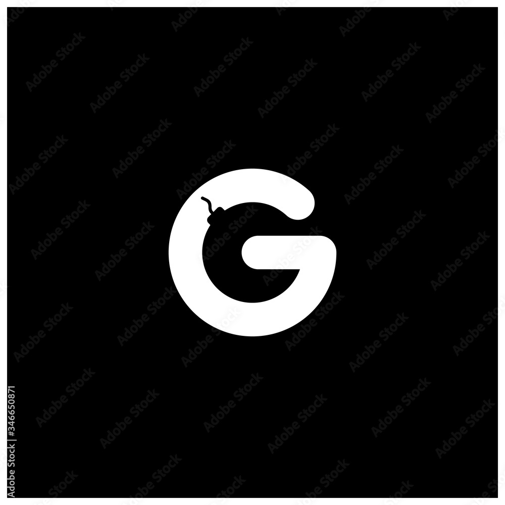letter G and bomb logo negative space letter G and bomb logo negative space