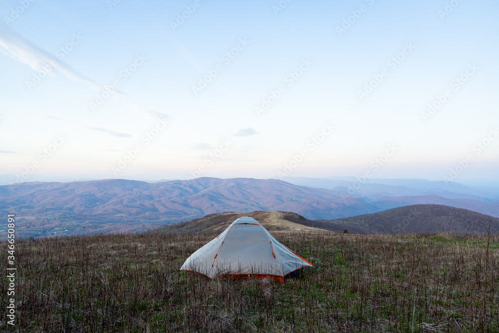 Camping on the Appalachian Trail at Whitetop Mountain, Virginia