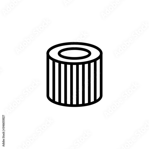 car oil filter icon in outline style on white background