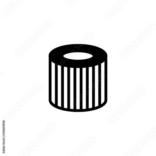 car oil filter icon in black flat design on white background
