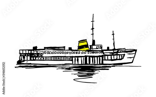 istanbul watercraft embroidery graphic design vector art