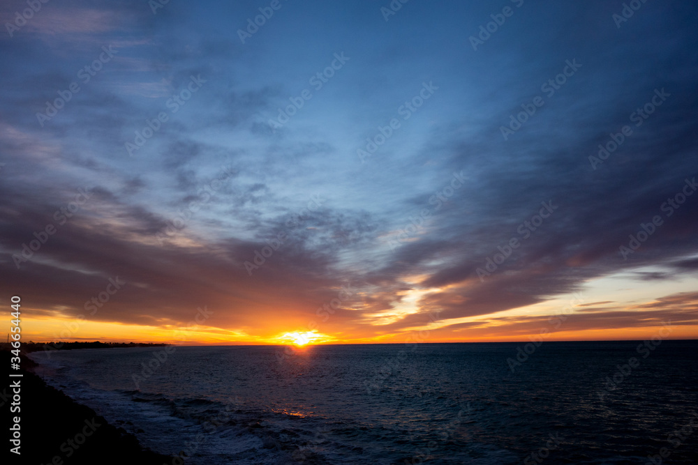 sunset over the sea sunset over the sea