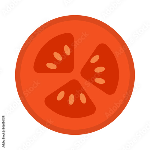 Isolated tomato cut icon