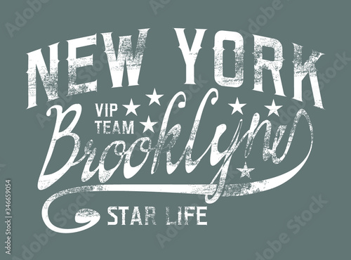 New York Brooklyn college print embroidery graphic design vector art