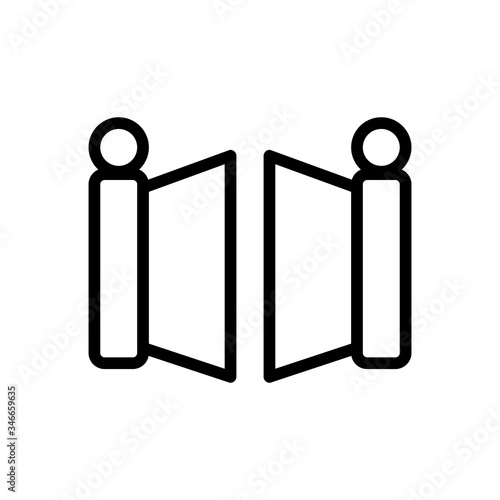 opening entrance gate with columns icon vector. opening entrance gate with columns sign. isolated contour symbol illustration