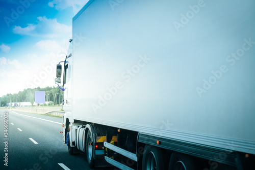 Truck on a highway photo