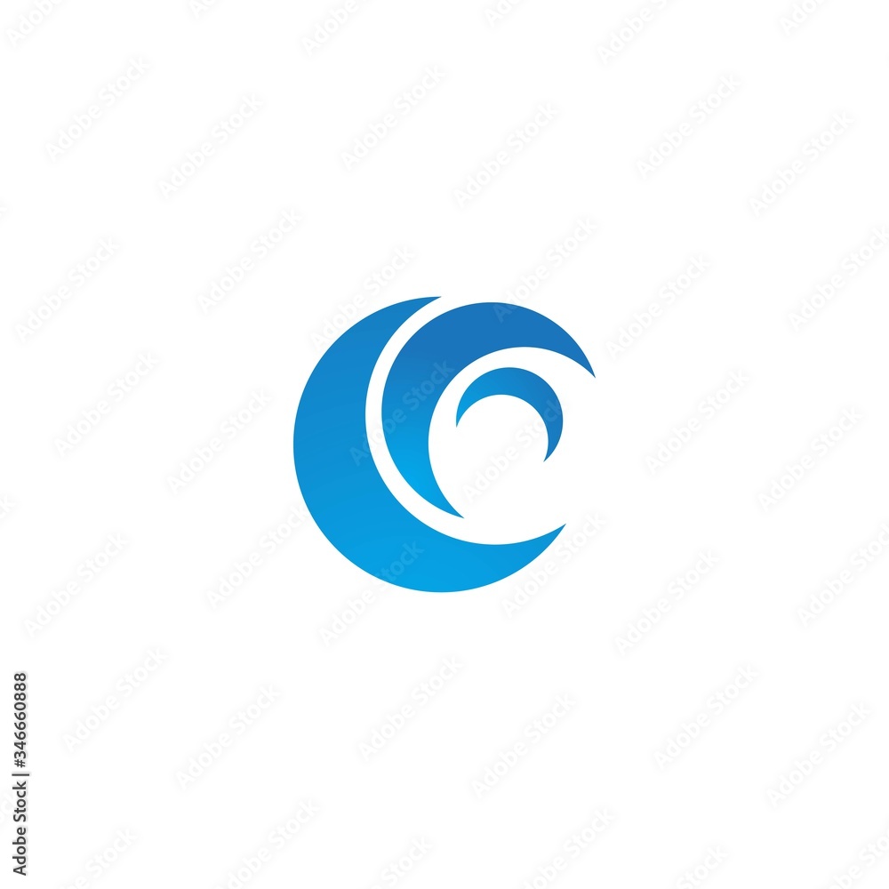 Natural Water wave Logo