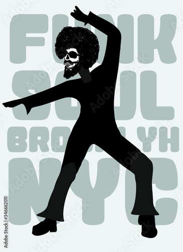 Funk Soul music dancer print embroidery graphic design vector art
