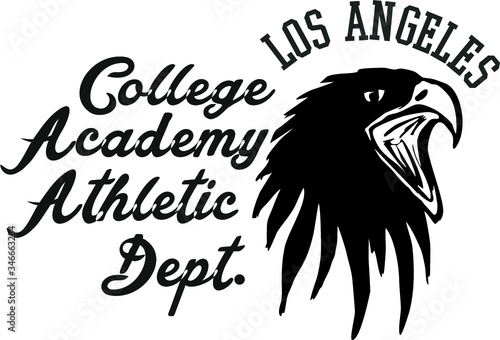 California college eagle print embroidery graphic design vector art