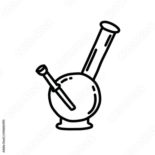 smoking bong doodle icon, vector illustration