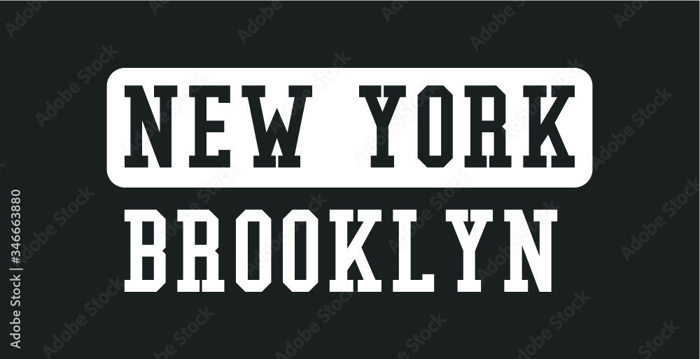 New york college print embroidery graphic design vector art