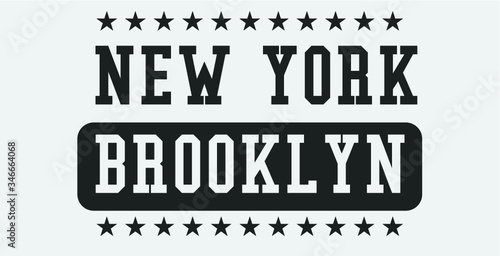 New york college print embroidery graphic design vector art