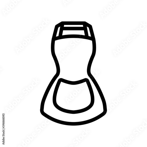 female short apron on figure with huge pocket icon vector. female short apron on figure with huge pocket sign. isolated contour symbol illustration