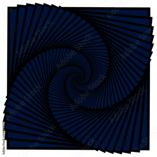 Classic blue square spiral