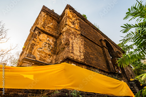 Ancient pagoda in Chet Yod temple photo