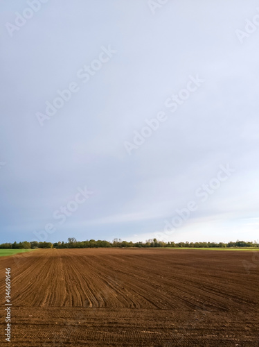 Brown soil of a cultivated field - agricultural background