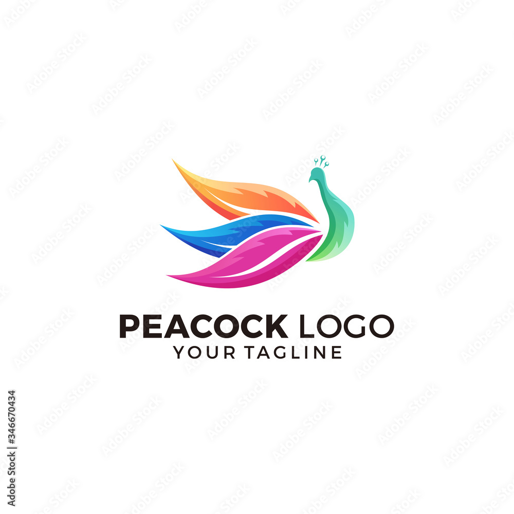 Peacock Logo Design Vector Illustration Peacock Logo Design Vector Illustration