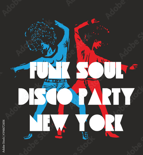 Funk soul music dancer print embroidery graphic design vector art