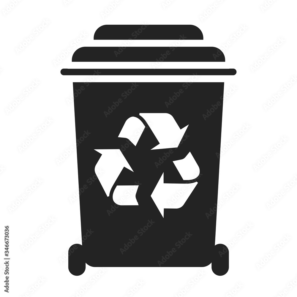 Waste recycling black glyph icon. Zero waste lifestyle. Environmental protection. Sign for web page, app. UI UX GUI design element. Waste recycling black glyph icon. Zero waste lifestyle. Environmental protection. Sign for web page, app. UI UX GUI design element.