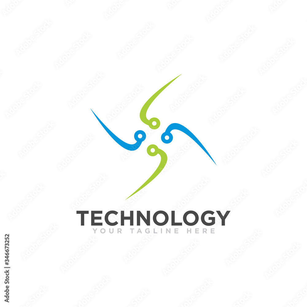 Fototapeta premium Technology Logo Design Vector Illustration