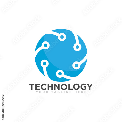 Technology Logo Design Vector Illustration