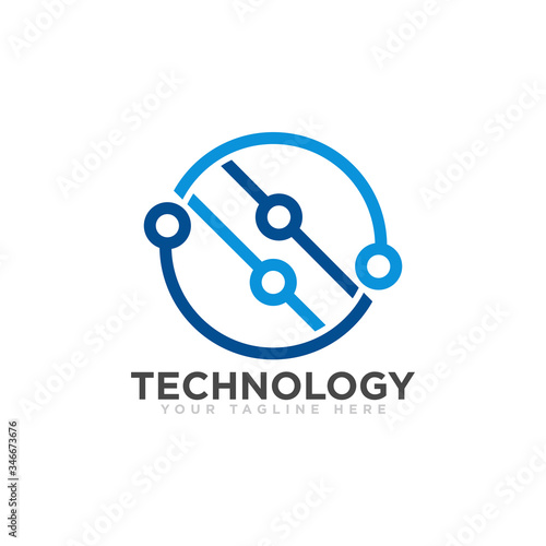 Technology Logo Design Vector Illustration