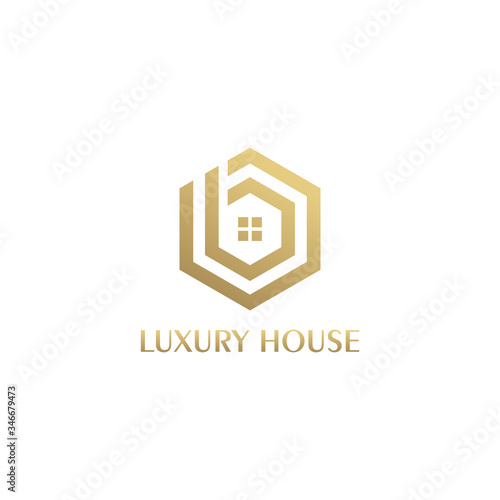 Luxury house logo icon vector.