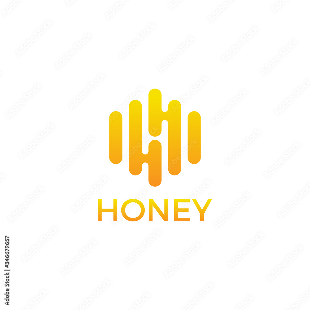 Obraz premium Honeycomb + letter H. Logo icon vector.