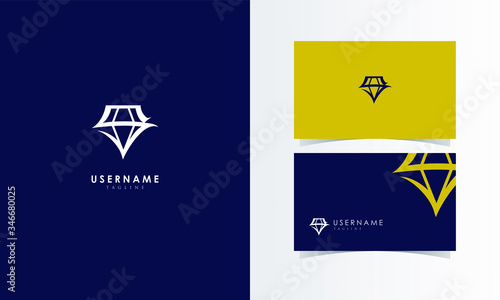 S Diamond Logo Mark with business card template design for branding identity