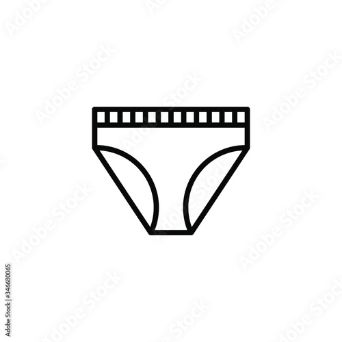 Panties icon flat design. Womans underwear symbol isolated on white background. Vector illustration