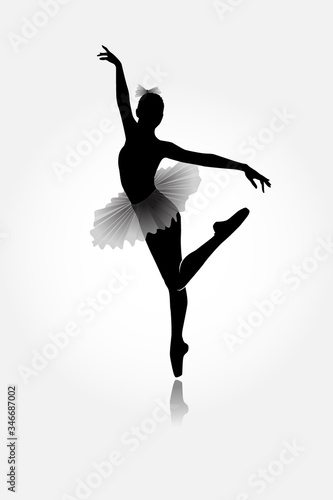 Vector of the ballet dancer. Dance girl ballet silhouettes.