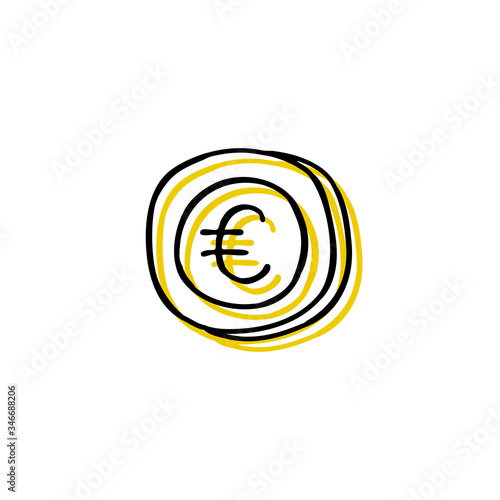 coin doodle icon