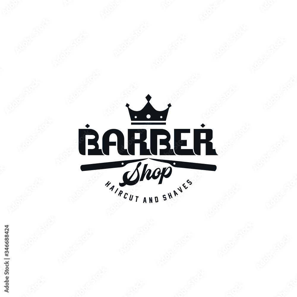Vintage Barbershop Logo Vector Vintage