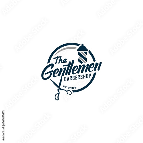 Vintage Barbershop Logo Vector Vintage