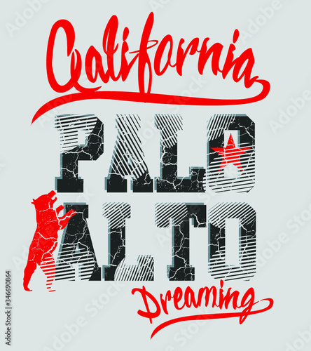 California Palo Alto print embroidery graphic design vector art