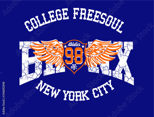 Bronx College sports embroidery graphic design vector art