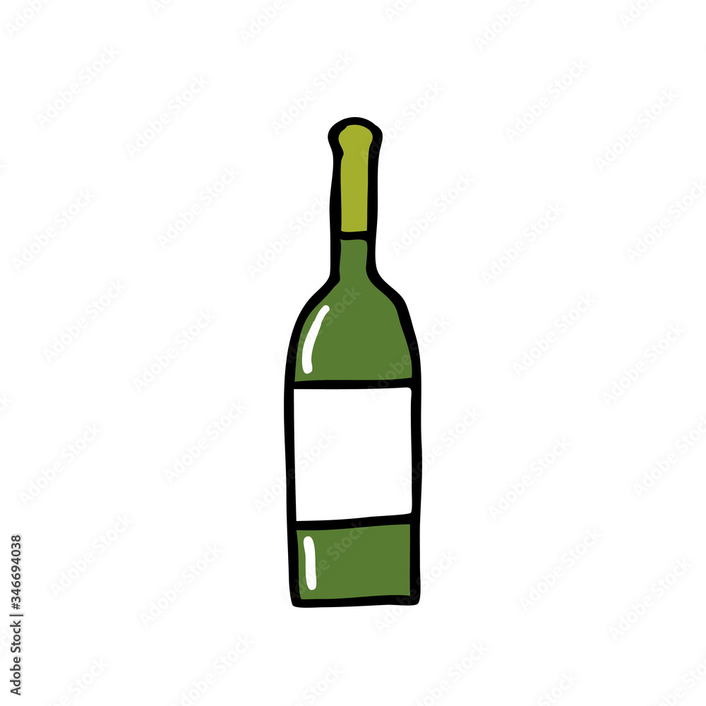 bottle of wine doodle icon bottle of wine doodle icon