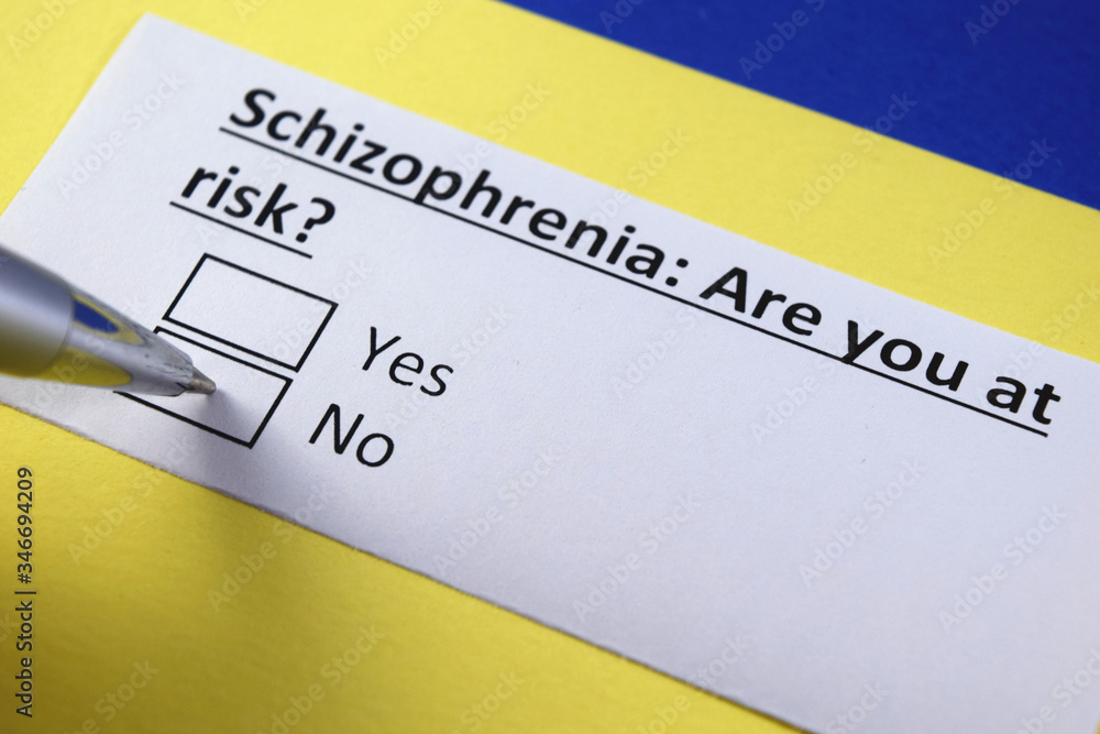 Fototapeta premium Schizophrenia: Are you at risk? Yes or no?